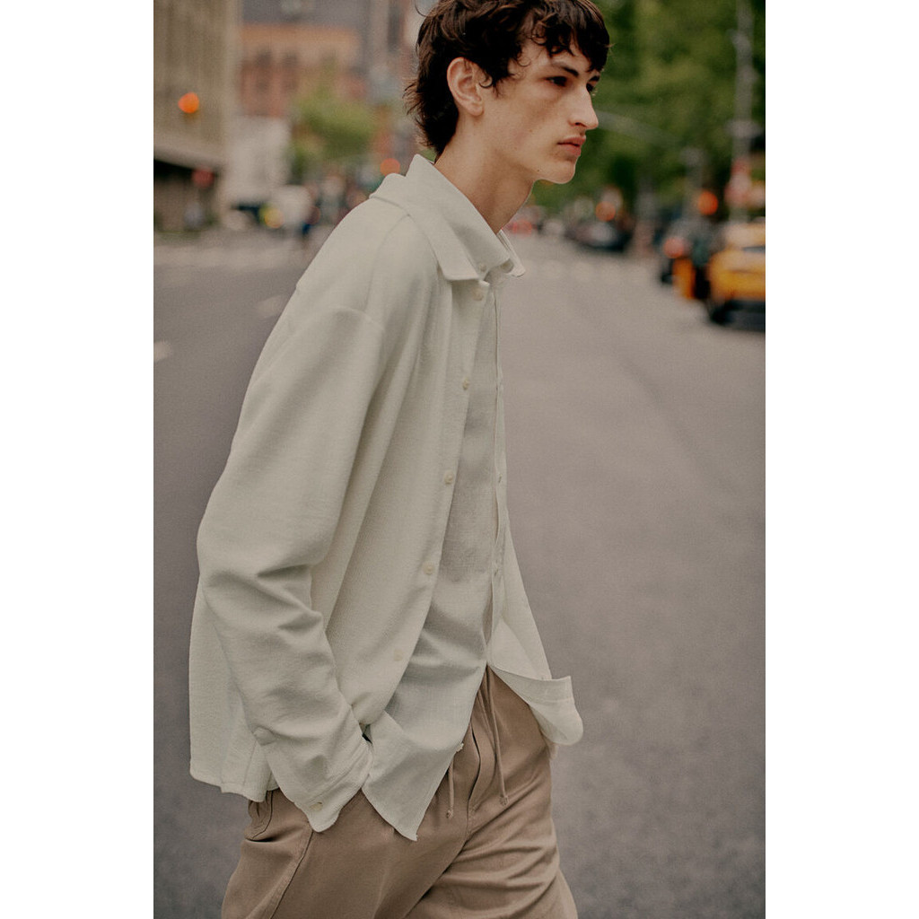 H&M Man Loose Fit Textured shirt 1232515_1