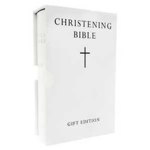 HOLY BIBLE: King James Version (KJV) White Pocket Christening Edition