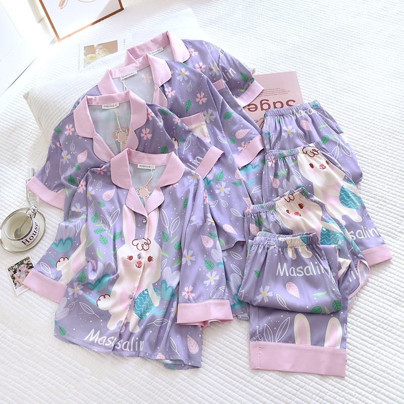 ชุดนอน Mulen (Muslin pajamas) Silk Satin รุ่น (W2121 V2121 L2121 K2121)