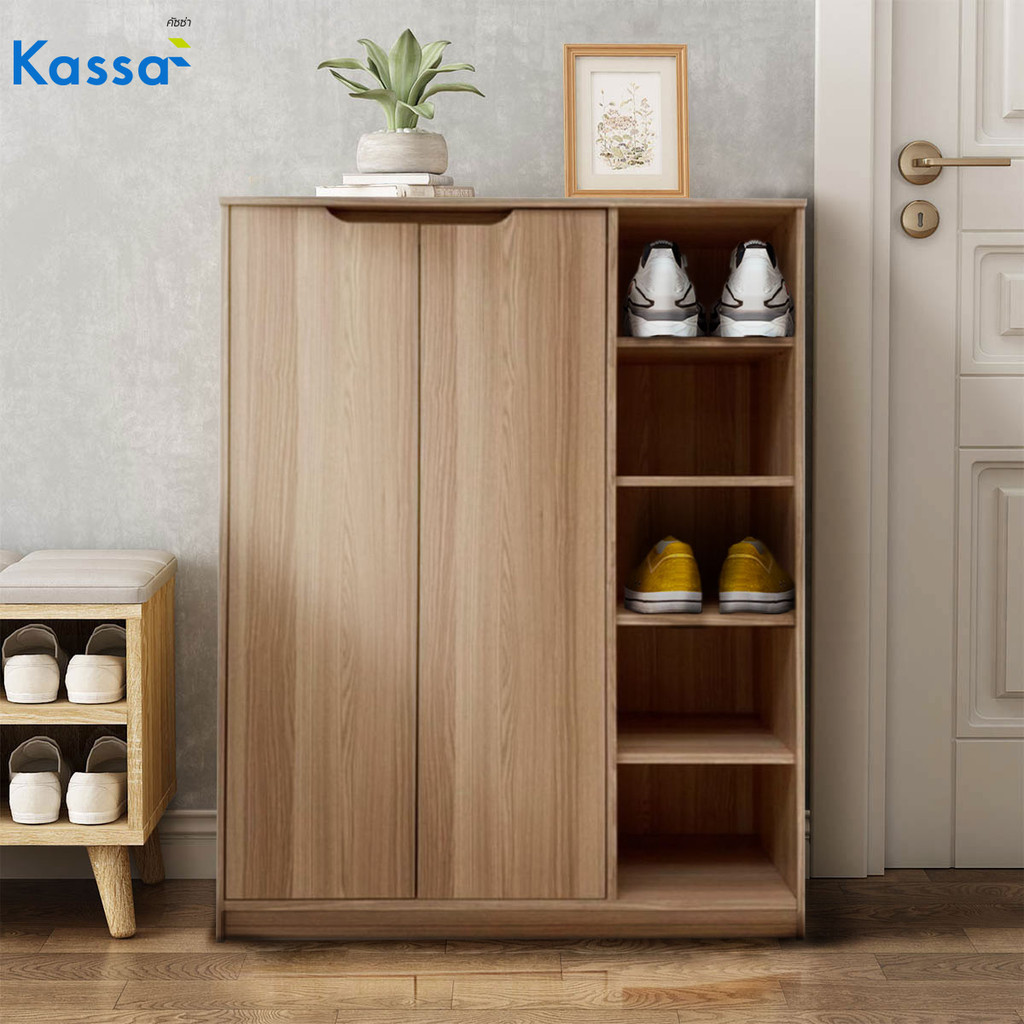 KASSA ตู้รองเท้า ขนาด 94.5 ซม. สีไวท์เมเปิ้ล - รูปที่ 4