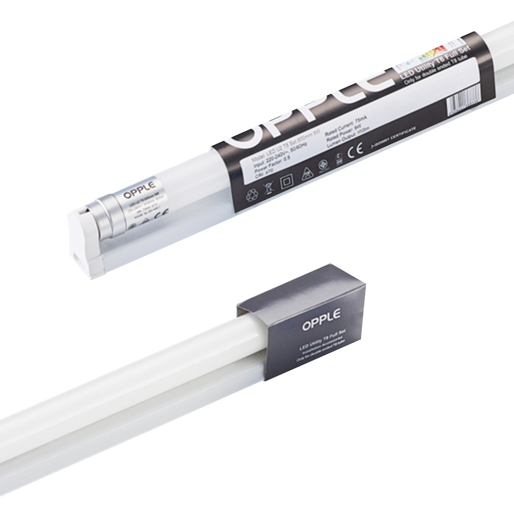 OPPLE ชุดราง LED T8 9W Cool White รุ่น U2T8Set600m9WCWdbl