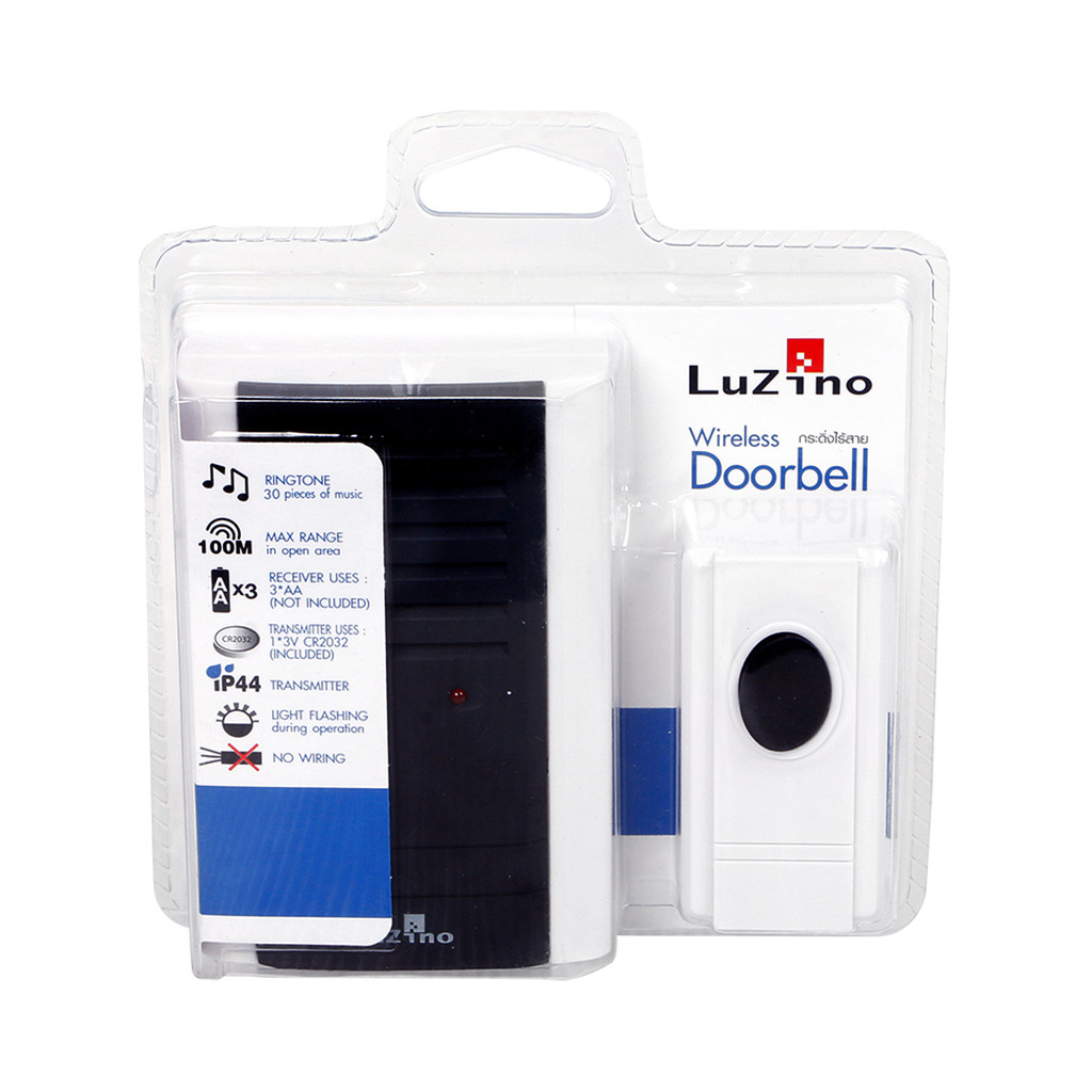 LUZINO กระดิ่งไร้สาย (ถ่าน) รุ่น ZTB-83W(1V1) สีขาว