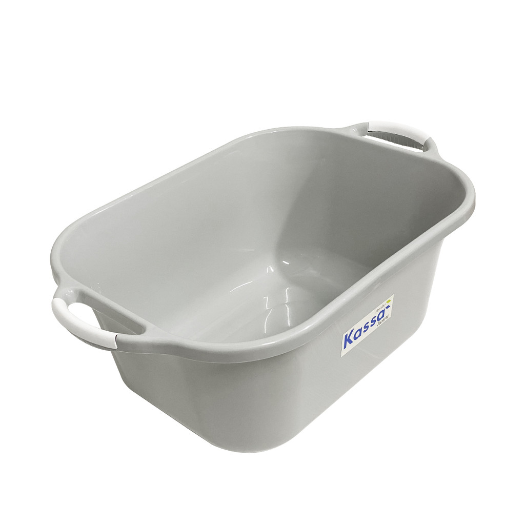 KASSA HOME กะละมังเหลี่ยม พลาสติก River 24 ลิตร รุ่น 3962 ขนาด 36.5 x 56 x 22 ซม. สีเทา