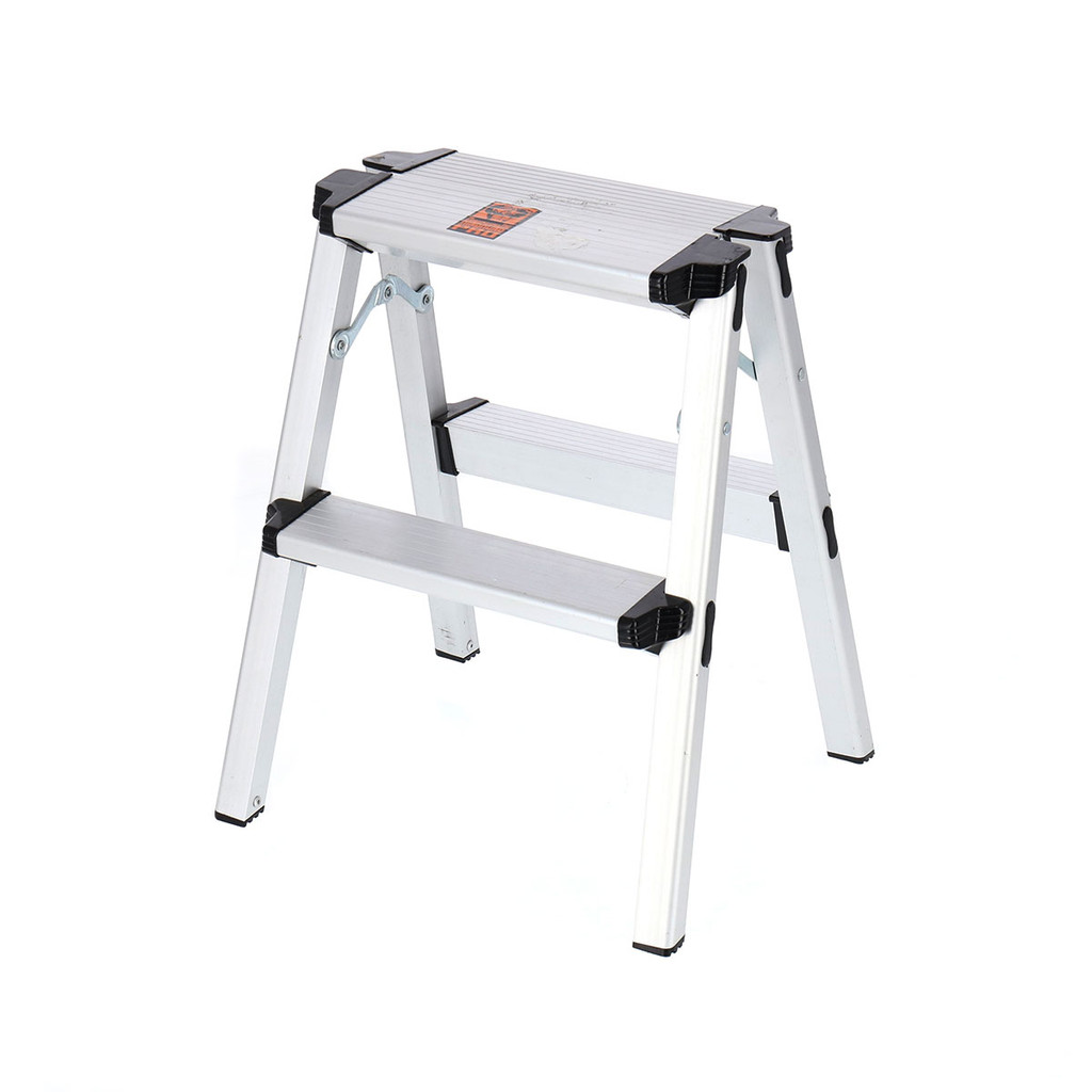 GIANT KINGKONG PRO บันไดอลูมิเนียมขึ้นลง 2 ทาง รุ่น LB202 ขนาด 2 ขั้น สีเงิน