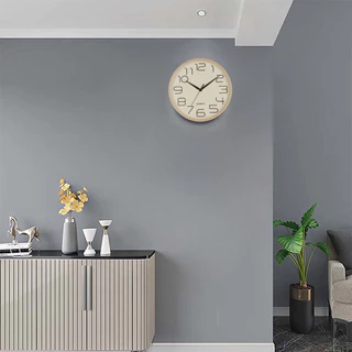 KASSA HOME นาฬิกาแขวนผนังพลาสติก Neat รุ่น JH6421 ขนาด 30.5 x 4.3 x 30.5 ซม. สีครีม