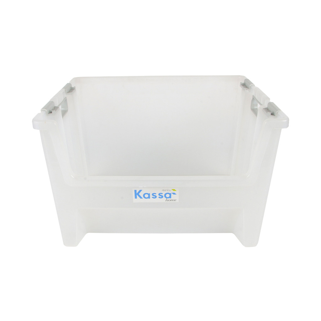 KASSA HOME กล่องอเนกประสงค์แบบซ้อนได้พร้อมมือจับ รุ่น IBS-3976 ขนาด 48 x 37 x 31.5 ซม. สีขาว