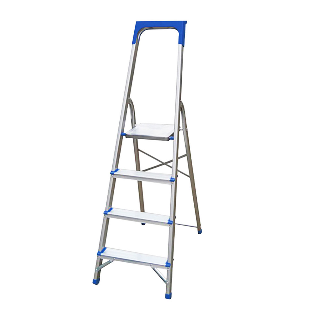 GIANT KINGKONG PRO บันไดอลูมิเนียมพร้อมถาดแบบมีด้ามจับ รุ่น LJ104DLT ขนาด 4 ขั้น สีเงิน