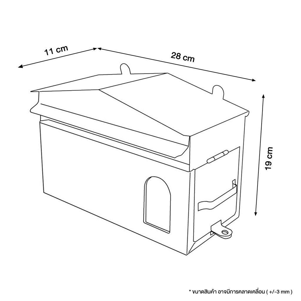 GIANT KINGKONG ตู้จดหมาย Classic Mini  ขนาด 28 x 11 x 19 ซม. สีทองแดง - รูปที่ 2