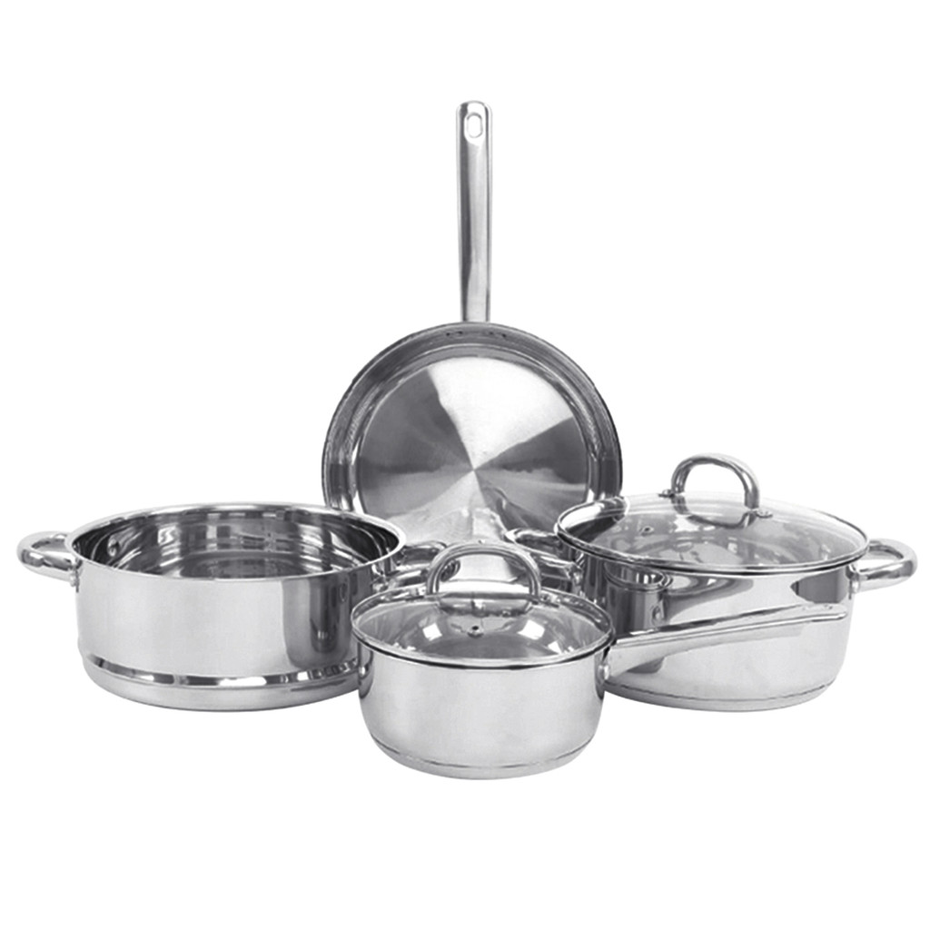 KASSA HOME ชุดเครื่องครัวสเตนเลส 6 ชิ้น รุ่น CC-S0003 สีสเตนเลส