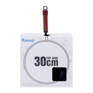 KASSA HOME กระทะเหล็กพร้อมด้ามจับ รุ่น YF-PAN16 ขนาด 30 ซม. สีดำ