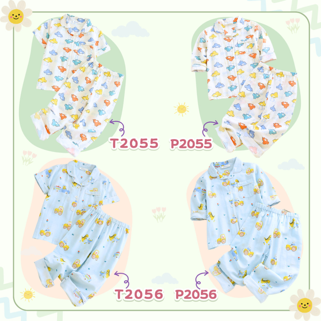 ชุดนอน Muslin Kid ผ้ามัสลิน (T2055 T2056 P2055 P2056)