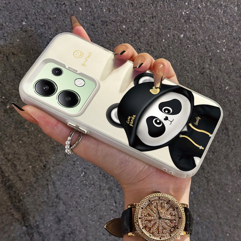 เคสสำหรับ Xiaomi Redmi Note 13 4G Note 13 Pro 5G Poco X6 5G เคสโทรศัพท์โปร่งใสแพนด้าการ์ตูน