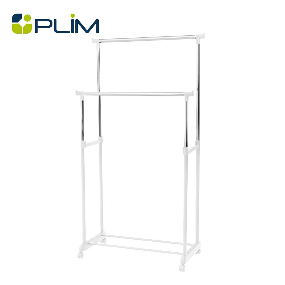 PLIM ราวแขวนผ้าบาร์คู่ปรับระดับ 81x43x90 ซม. สีขาว จัดส่งโดย HomePro