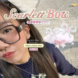 🎀 ต่างหู Scarlett Bow Earrings (ก้านเงิน S925) ใส่แล้วสวยมาก - The Green Box