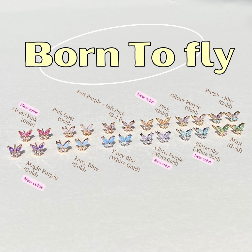 [🔥เก็บโค้ดลดเพิ่มหน้าร้าน] ต่างหู Born to fly (ของแท้ วัสดุอย่างดี ก้านเงินS925 ขายเป็นคู่) - The Green Box