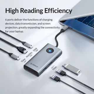 [ออกใบกำกับ- ทักแชท] ORICO อะแดปเตอร์ฮับ Type-C 3.0 to 4K60hz HDMI-Compatible DP PD100W SD Hub