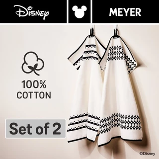 DISNEY MONOCHROME ชุดเซ็ตผ้าเช็ดจานคู่MEYER Mickey mouse ลิขสิทธิ์แท้ ยาว 69 ซม. xกว้าง49.5 ซม.Towels (48954-C)