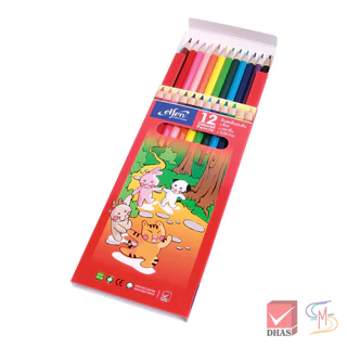 Elfen เอลเฟ่น สีไม้ ดินสอสีไม้ แท่งยาว 12 สี จำนวน 1 กล่อง