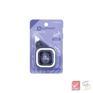 Elephant ตราช้าง เทปลบคำผิด 6 m. รุ่น สแควร์ (คละสี) จำนวน 1 ชิ้น
