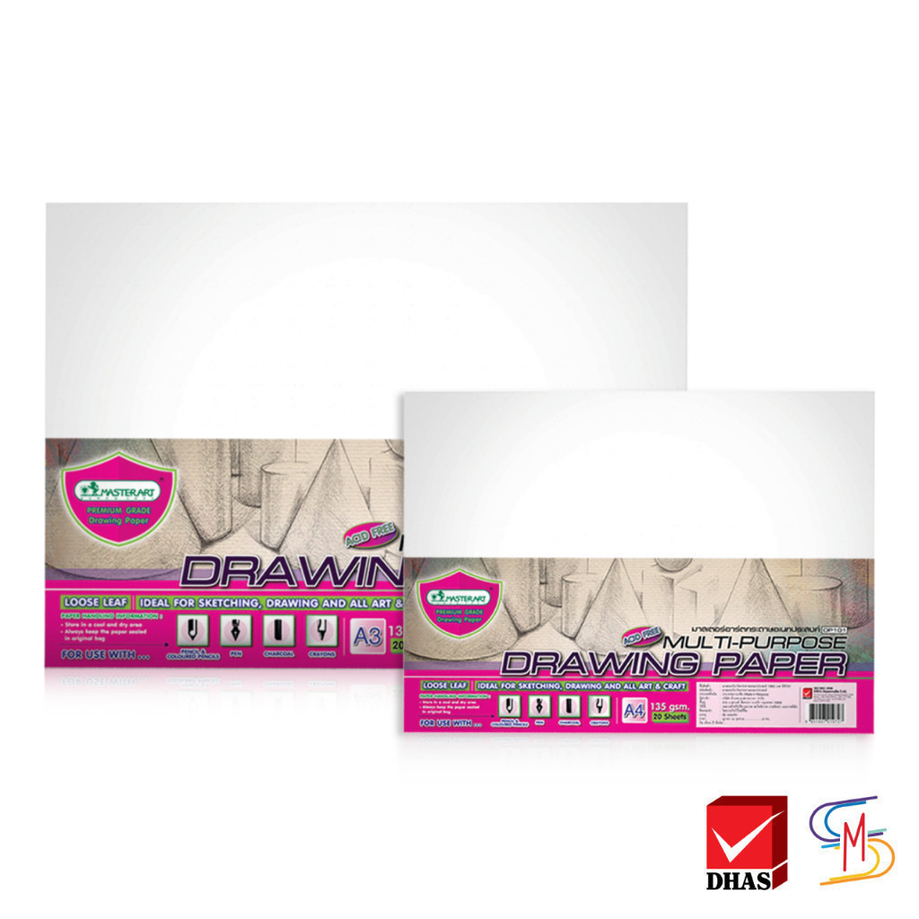 Master Art มาสเตอร์อาร์ต กระดาษวาดเขียน กระดาษอเนกประสงค์ 135G 20SH จำนวน 20 แผ่น/แพ็ค