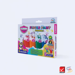 Master Art มาสเตอร์อาร์ต สีทามือ ฟิงเกอร์เพ้นท์ สีปลอดสารพิษสำหรับเด็ก ชนิดหลอดบีบ 75 มล. 6 สี