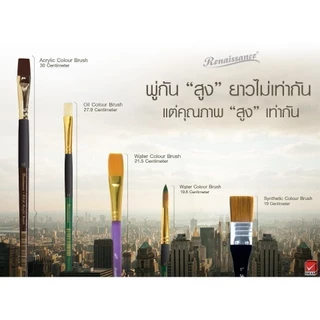 Renaissance พู่กัน พู่กันสีอะคริลิค ชนิดแบน FLAT BRUSH (เบอร์ 0 - 10)