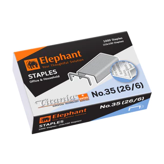 Elephant ตราช้าง ลวดเย็บกระดาษ ไททาเนีย No. 35 (26/6) จำนวน 1 กล่อง