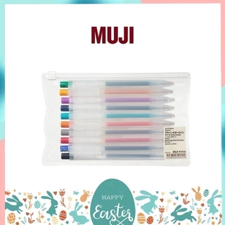 MUJI ของแท้ เซ็ตปากกาเจลมูจิ แบบกด 10 สี่ขนาด 0.5 MM