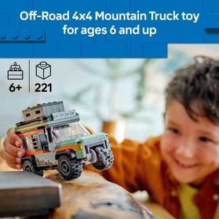 LEGO City 60447 Off-Road 4x4 Mountain Truck (221pcs.), Building Blocks, Kids Toy