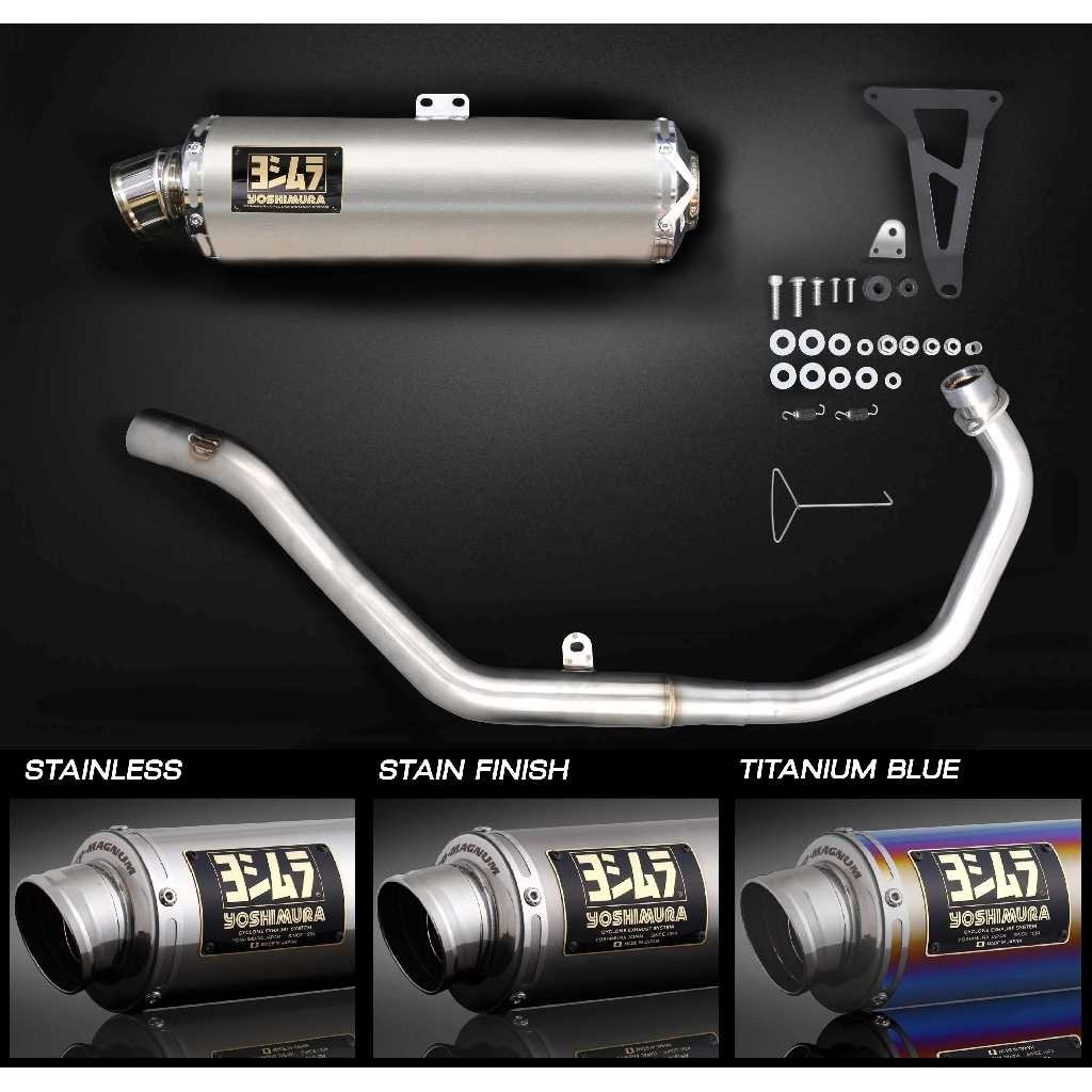 YOSHIMURA ชุดท่อฟูลซิสเต็ม มี มอก. ( คอท่อ + ปลายท่อ ) รุ่น GP-MAGNUM 105 สำหรับ HONDA CL300 / CL250