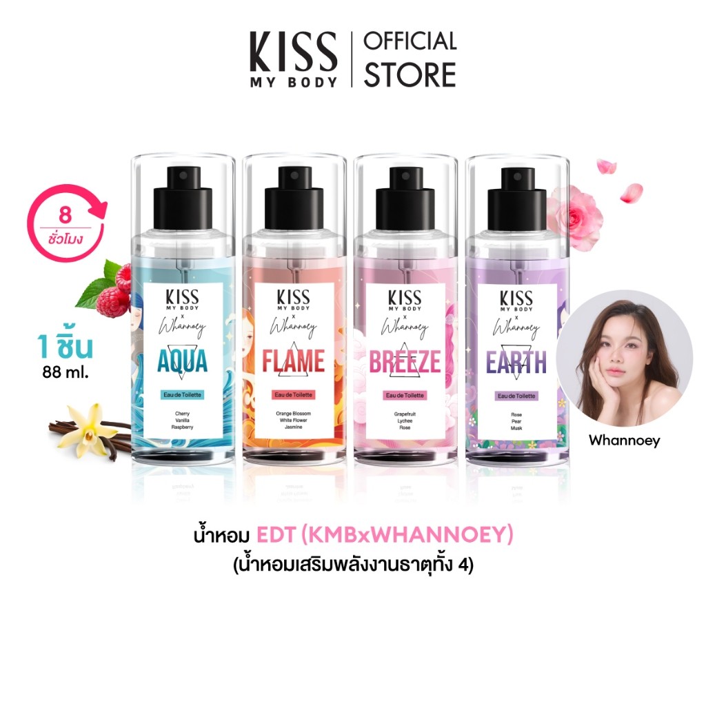 [น้ำหอมคุณหวานเนย] Kiss My Body Collection The Element น้ำหอมเสริมพลังงานธาตุทั้ง 4 ขนาด 88 ml.