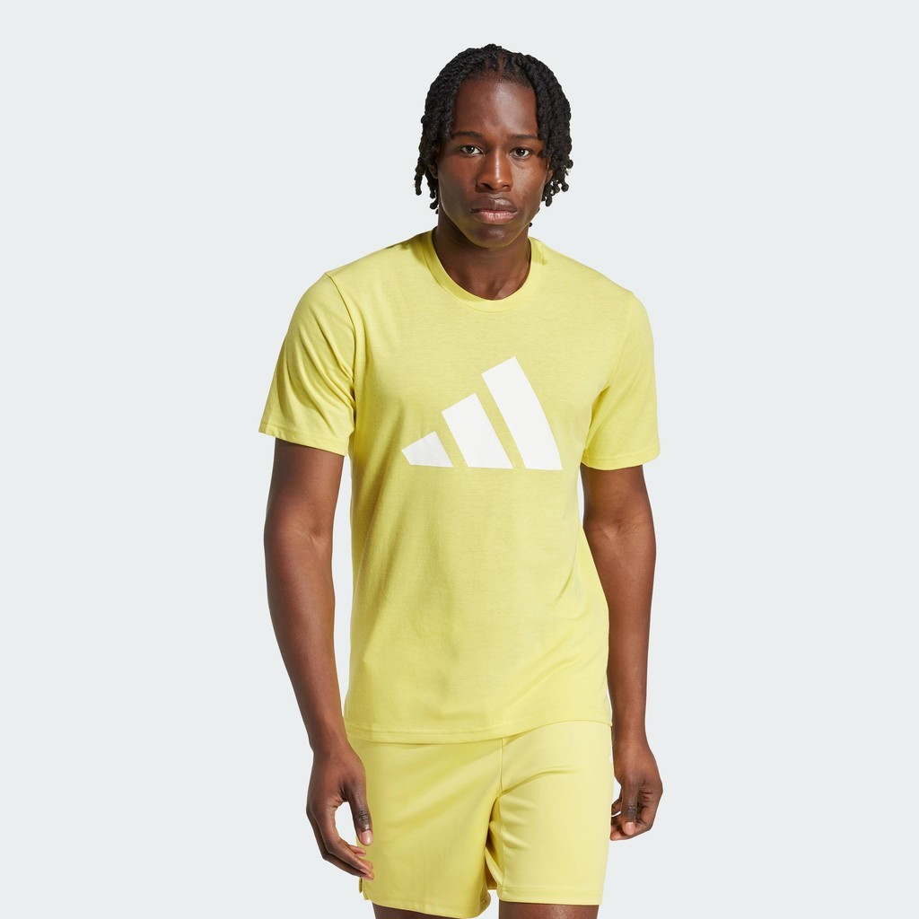 adidas Gym & Training เสื้อยืดเทรนนิง Train Essentials Feelready Logo ผู้ชาย สีเหลือง JC5343