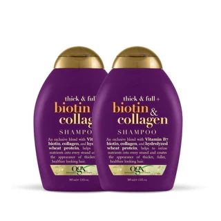 โอจีเอ็กซ์ ติ๊ก แอนด์ ฟูล + ไบโอติน แอนด์ คอลลาเจน แชมพู 385 มล. X2 OGX Biotin Collagen Shampoo 385 ml. x2