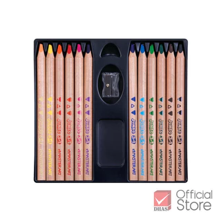 Master Art สีไม้ ดินสอสีไม้ 12 สี ขนาดจัมโบ้ 3 in 1 จำนวน 1 กล่อง