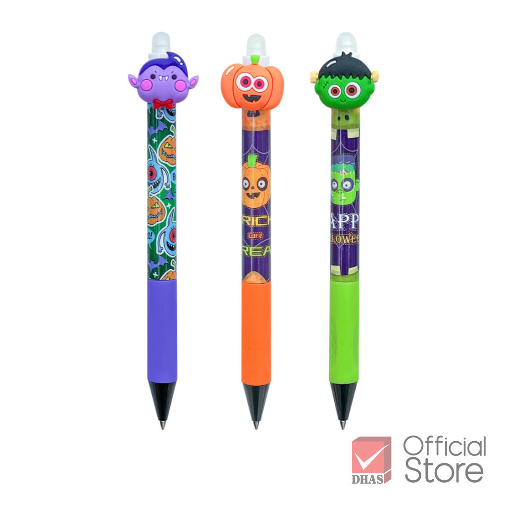 Quantum ปากกา ปากกาเจลลบได้ Halloween น้ำเงิน 0.5 คละลาย จำนวน 1 ด้าม