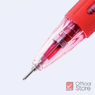 Quantum ปากกาลูกลื่น รุ่น 007 Hitz 0.7 มม. หมึกแดง (Low Viscosity) - กระปุก 50 ด้าม