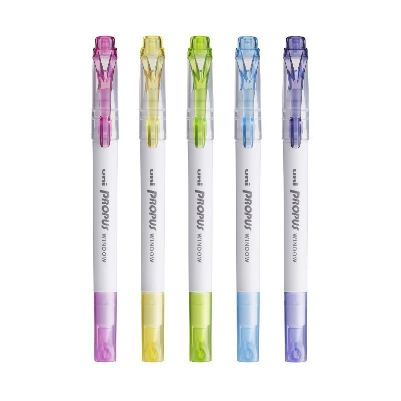 Uni ปากกาไฮไลท์ ปากกาเน้นข้อความ 2 หัว Propus Window ชุด PUS-103T (Light) จำนวน 1 ด้าม — صورة 2