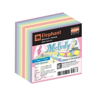 Elephant กระดาษโน๊ต กระดาษโน๊ตกาวในตัว 3x3 นิ้ว เมโลดี 500 แผ่น จำนวน 1 ชิ้น