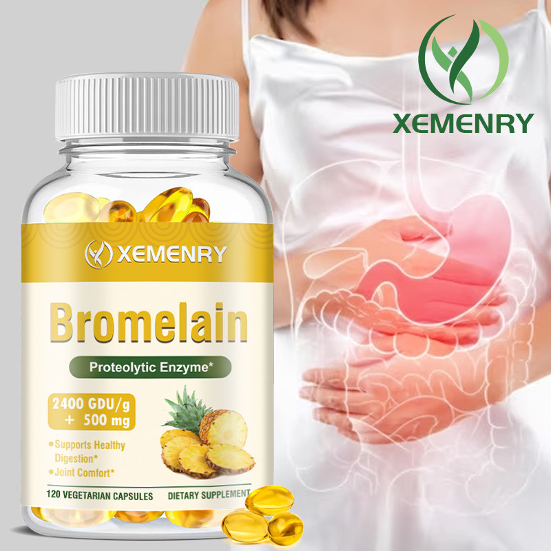 ซีเมนรี่ แคปซูลโบรมีเลนที่มีโปรตีนสูงจากสารสกัดจากสับปะรด, รองรับทางเดินอาหารและข้อต่อ, เป็นมิตรกับมังสวิรัติ, อาหารเสริมเอนไซม์จากพืช