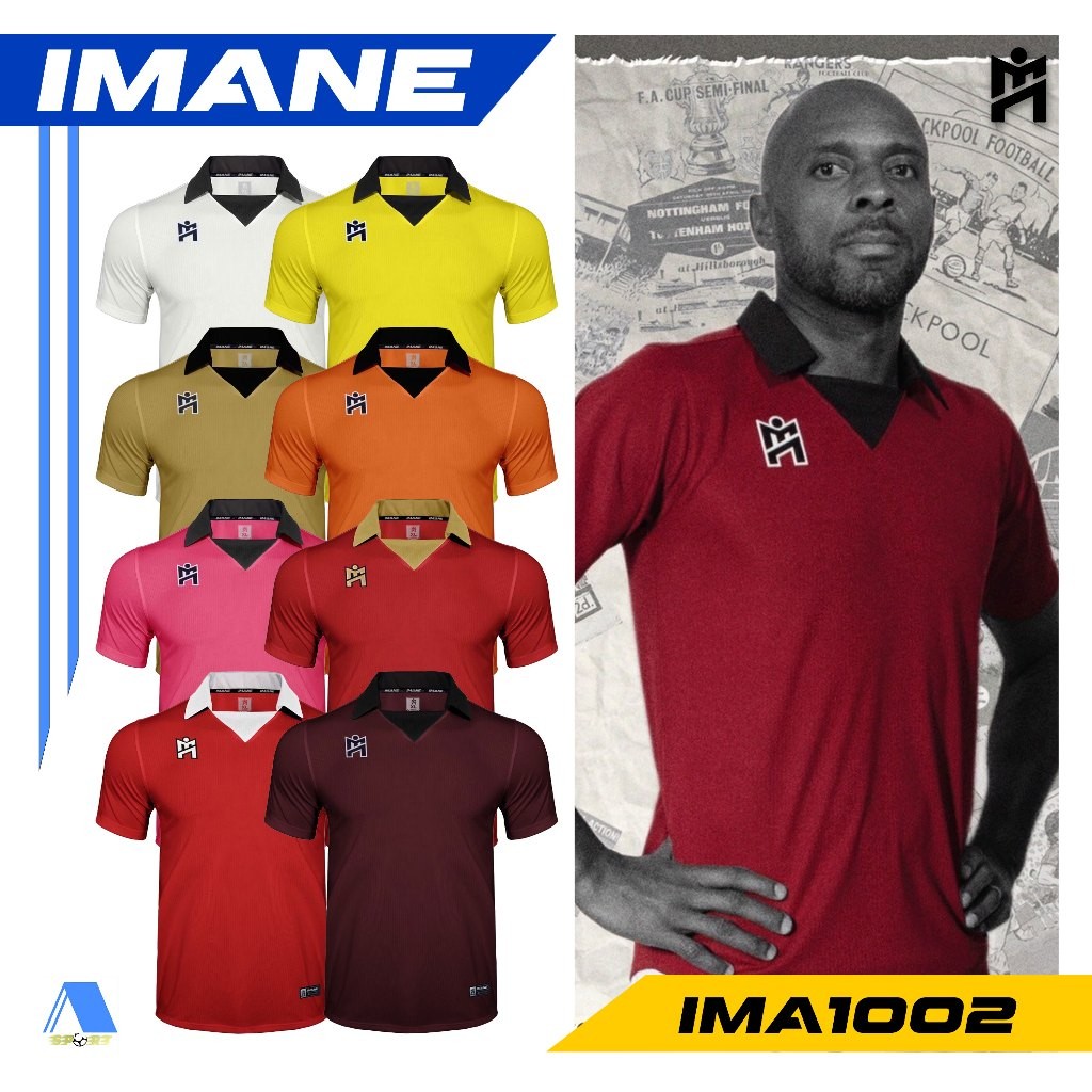 [[ส่งฟรี!! มีเงินคืน]] IMANE เสื้อกีฬาคอปกแนววินเทจ รหัส IMA1002 ชุดที่ 1 แท้100%