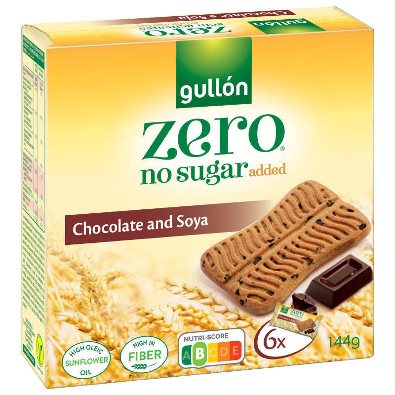 GULLON กูยองบิสกิตผสมช็อกโกแลตชิพส์ไม่เติมน้ำตาล 144กรัม [8410376037821]