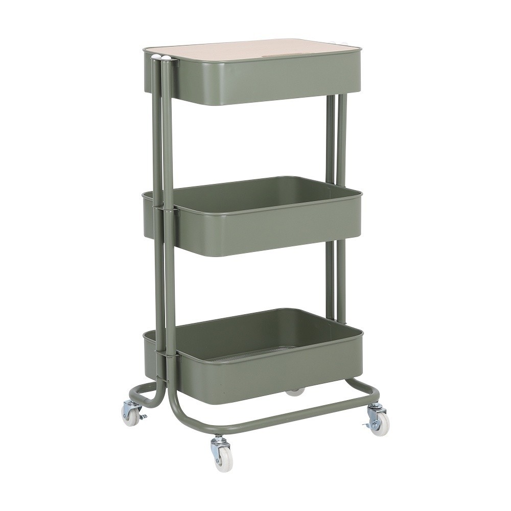 INDEX LIVING MALL ชั้นวางของ 3 ชั้นพร้อมล้อ รุ่นเอลโล่ - สีเขียว