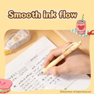 ปากกาเจล ButterBear x Deli ปากกาสีดำ ปากกาบัตเตอร์แบร์ ปากกาหมีเนย (0.5mm หมึกดำ)