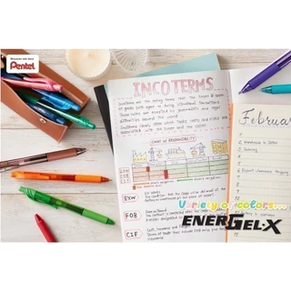 (ยกกล่อง 12 ด้าม) ปากกาเจล Pentel Energel X รุ่น BLN105 ขนาดหัว 0.4 0.5 และ 0.7 MM