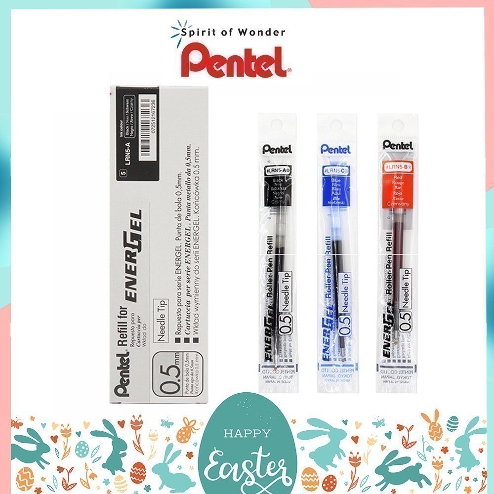 ไส้ปากกาเพ็นเทล Pentel Energel  รุ่น LRN ขนาดหัว 0.4 0.5 0.7 1.0 MM ยกกล่อง 12 ชิ้น