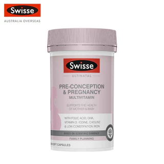 Swisse Ultinatal Pre-Conception & Pregnancy Multivitamin อาหารเสริมวิตามินสำหรับก่อนตั้งครรภ์หรือคณะตั้งครรภ์ 180 เม็ด (EXP:09 2027)