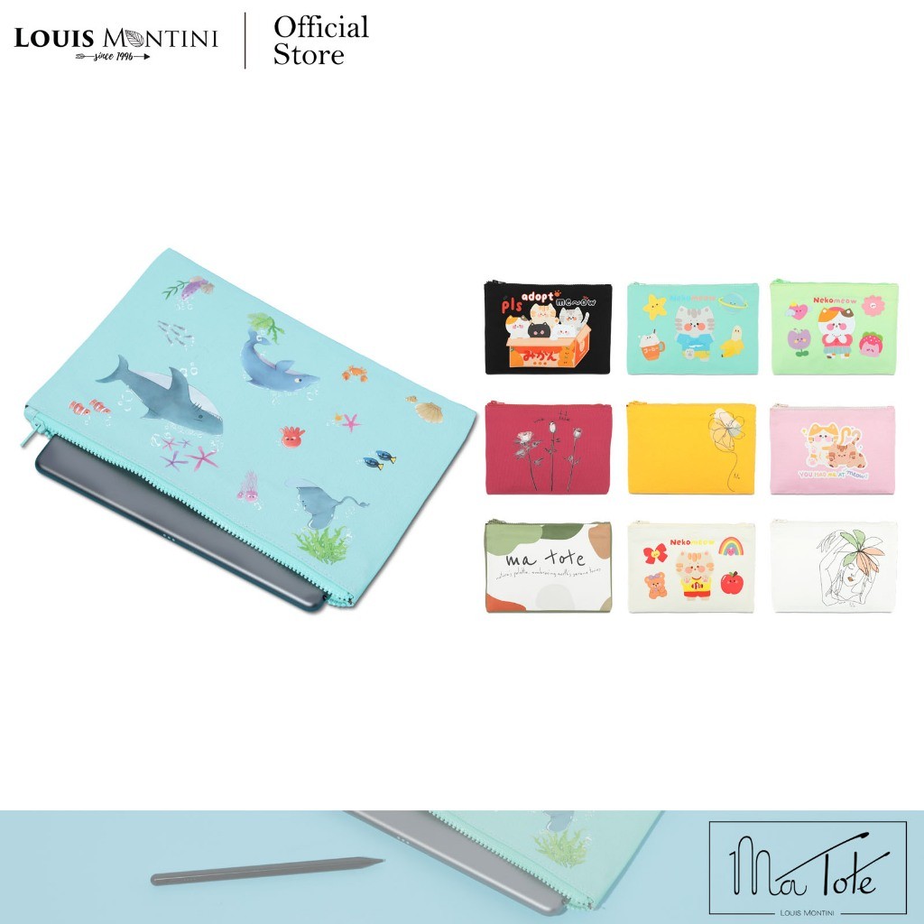[Clearance sale] Louis Montini (ma tote) กระเป๋าใส่แท็บเล็ต ผ้าแคนวาสกันน้ำ กระเป๋าอเนกประสงค์ CVRS006 , CVRS007