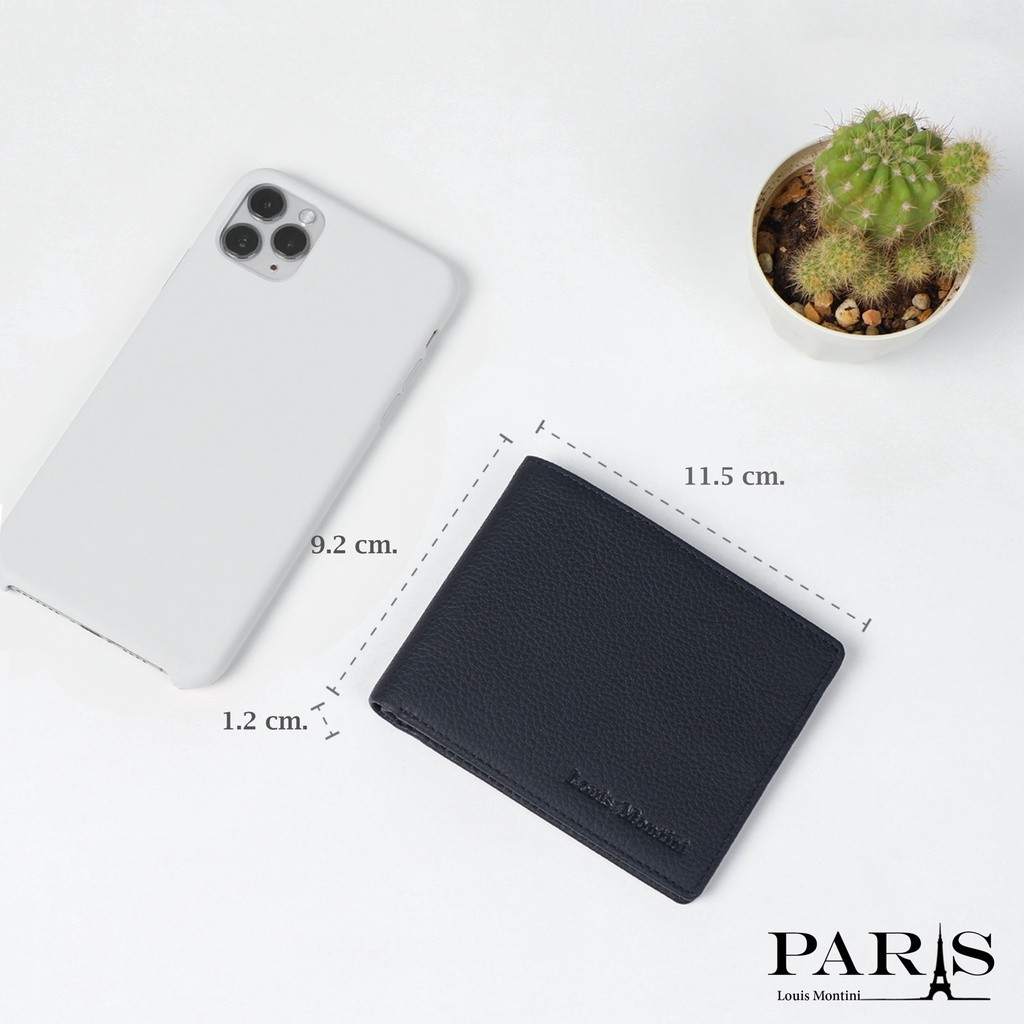 Louis Montini (Minimal Style) กระเป๋าสตางค์หนังวัวแท้ กระเป๋าผู้ชายหนังแท้ สไตล์เรียบง่าย MEN’s WALLET TTM092