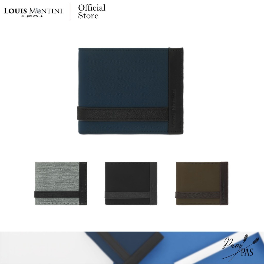 Louis Montini กระเป๋าผ้าไนล่อน กระเป๋าสตางค์ กระเป๋าพับสั้น Men's wallet TTM100