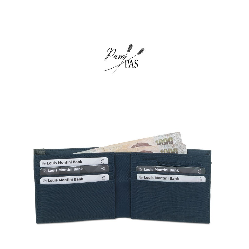 Louis Montini กระเป๋าผ้าไนล่อน กระเป๋าสตางค์ กระเป๋าพับสั้น Men's wallet TTM100